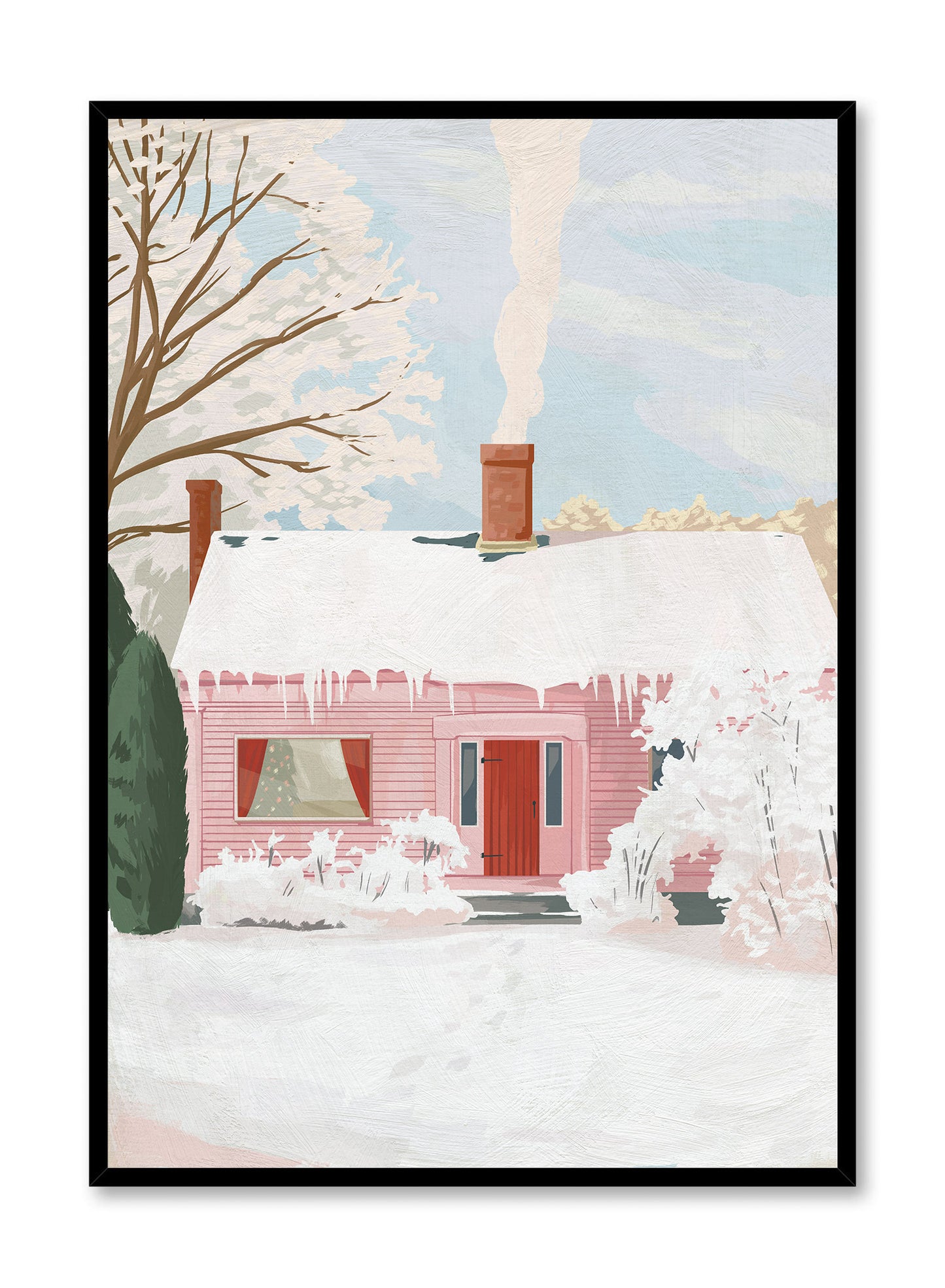 Cozy Pink Cottage, Poster