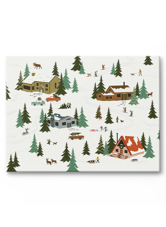 Frosted Winter Village, Canvas
