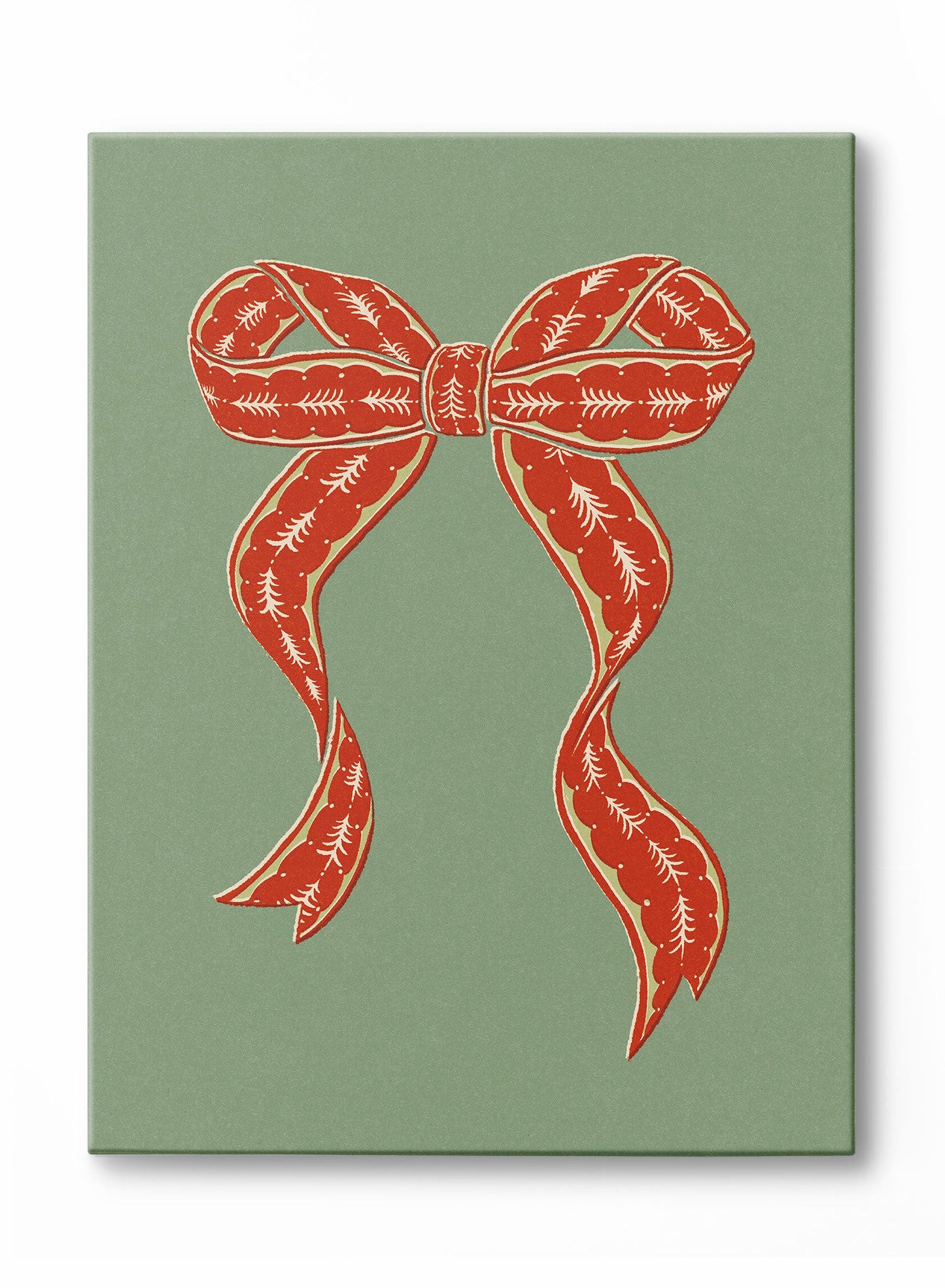 Vintage Holiday Bow Mint, Canvas