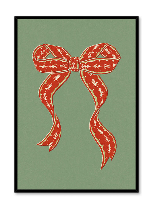 Vintage Holiday Bow Mint, Poster