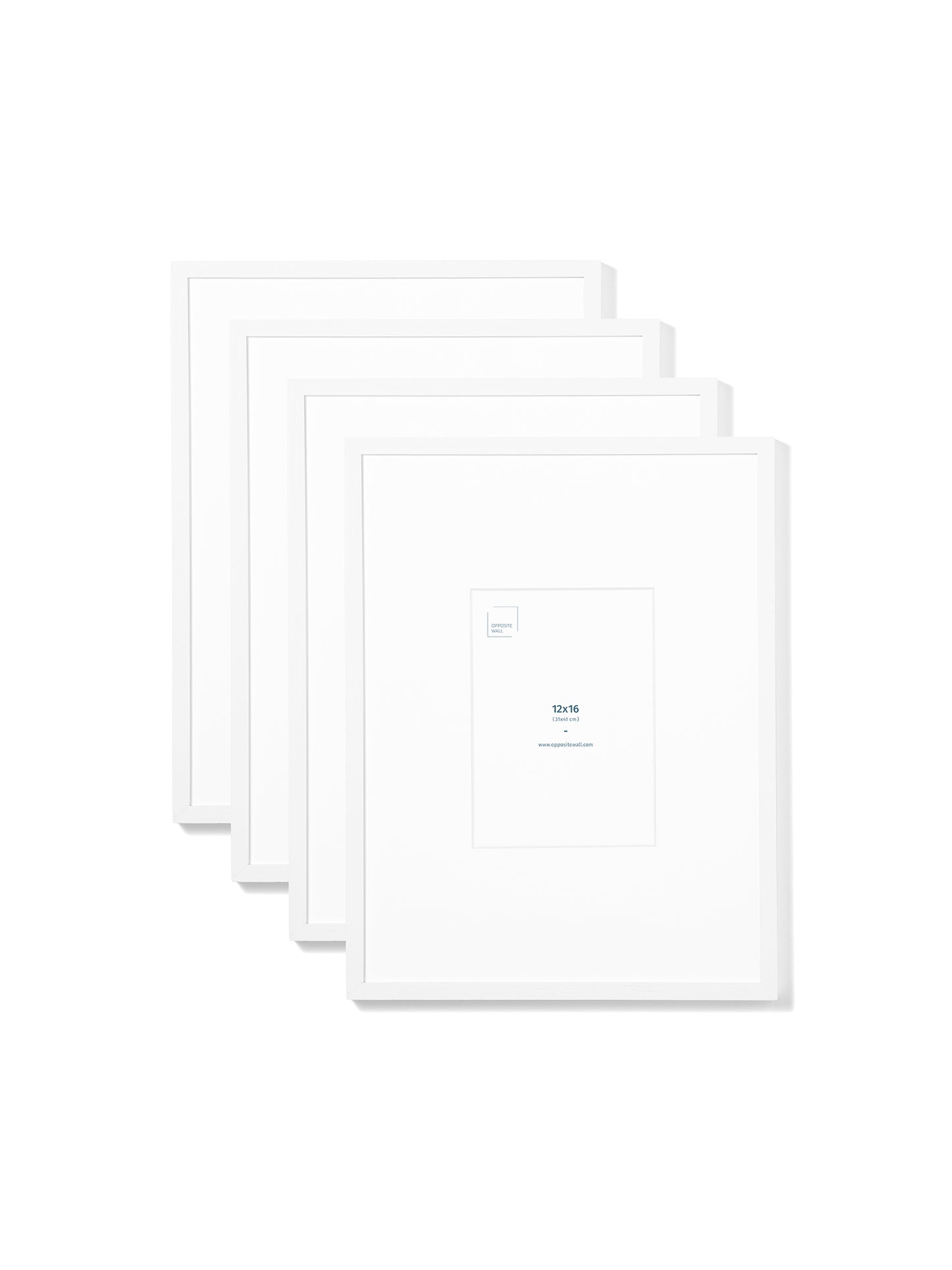 White Oak 4-Pack 12x16 Picture Frame Set with White Mats – 5x7 Opening