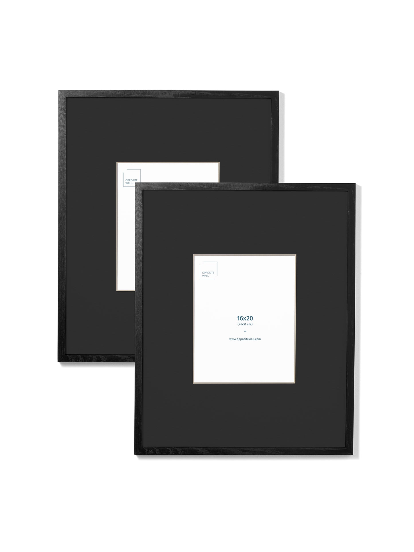 Black Oak 2-Pack 16x20 Picture Frame Set with Black Mats – 8x10 Opening