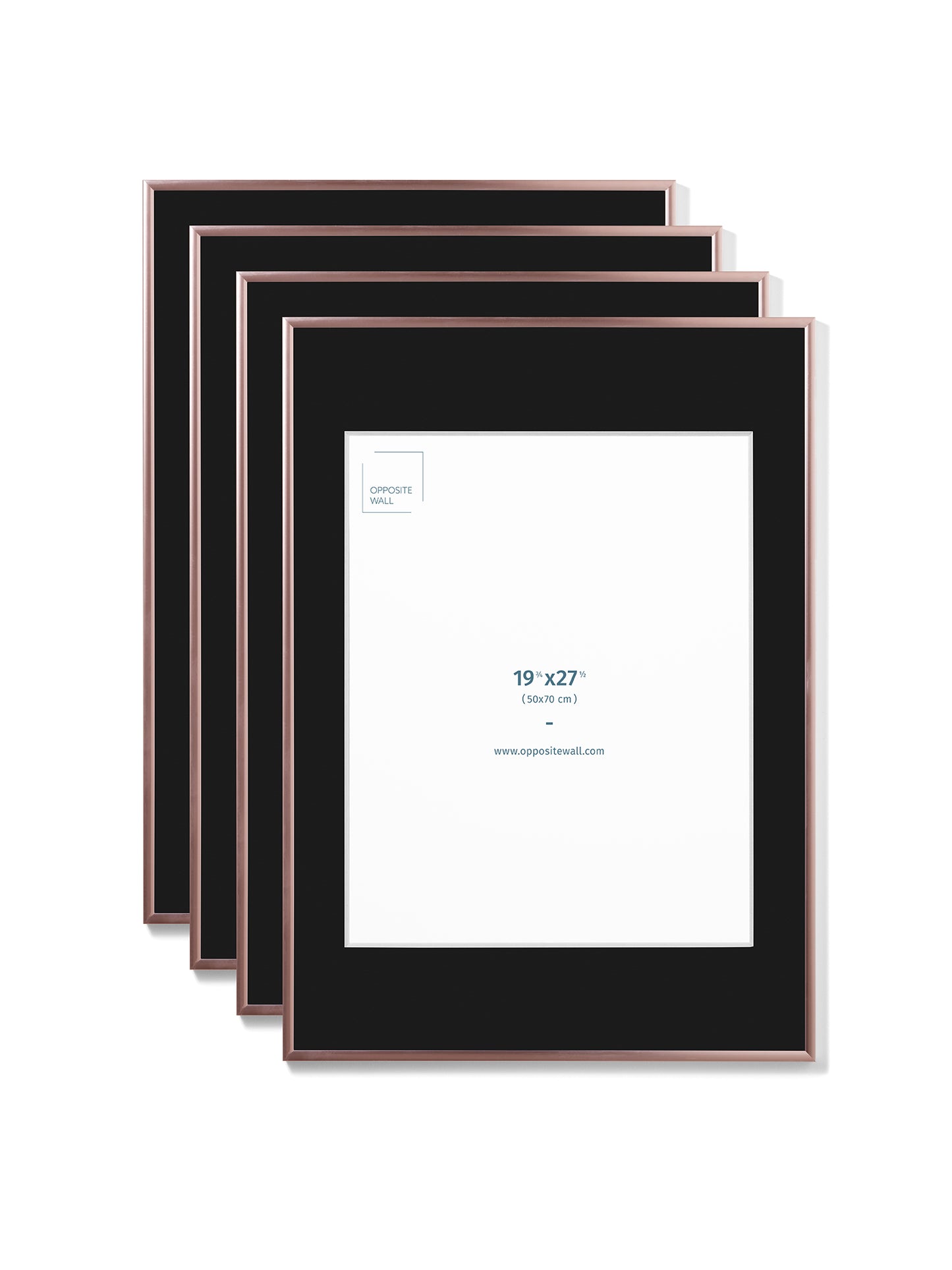 Rose Gold Metal 4-Pack 19¾x27½ Picture Frame Set with Black Mats – 16x20 Opening