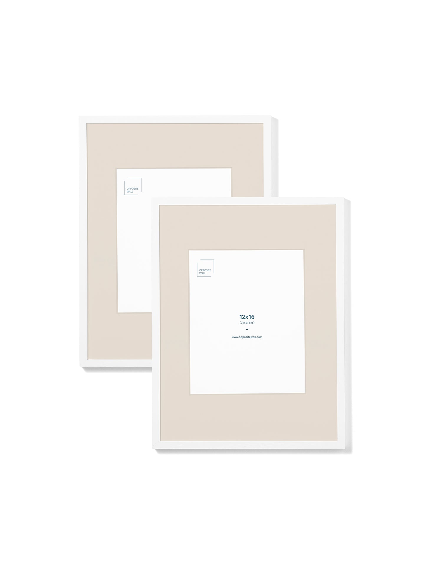 White Oak 2-Pack 12x16 Picture Frame Set with Beige Mats – 8x10 Opening