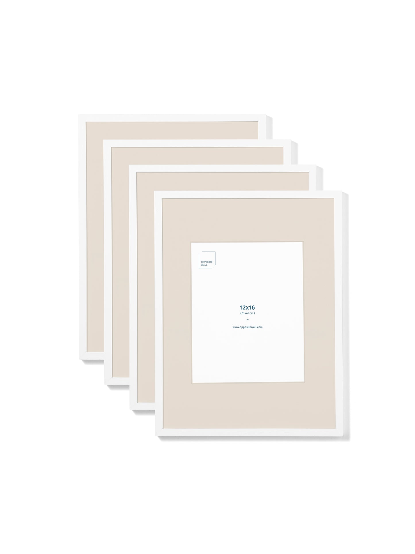 White Oak 4-Pack 12x16 Picture Frame Set with Beige Mats – 8x10 Opening