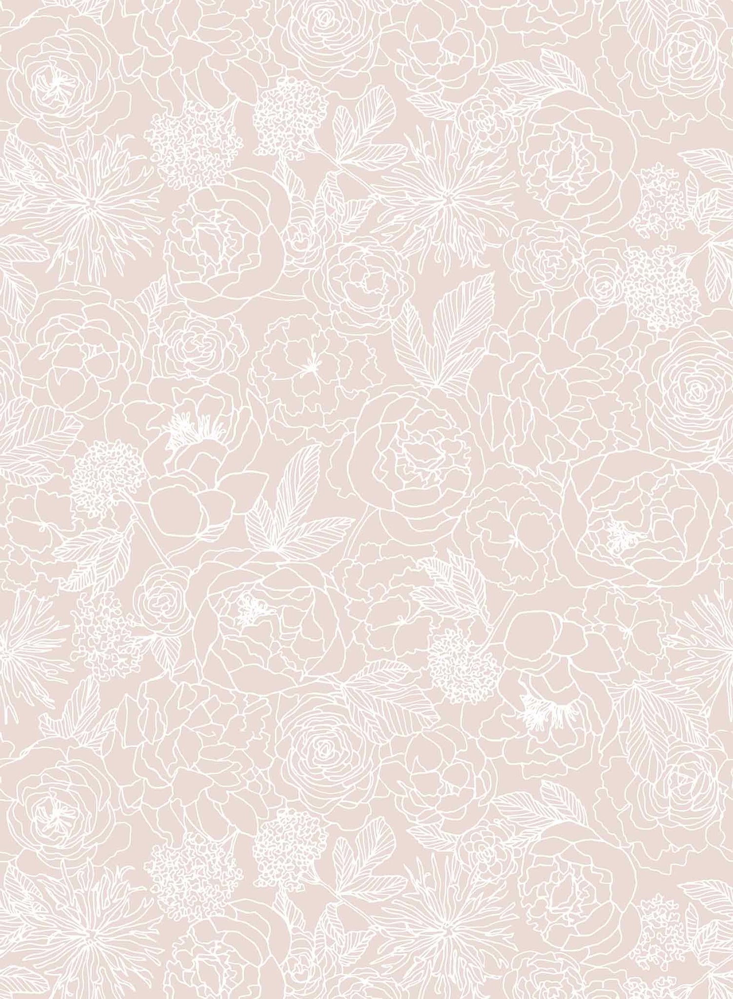 Corsage is a minimalist wallpaper by Opposite Wall of many peony flowers.