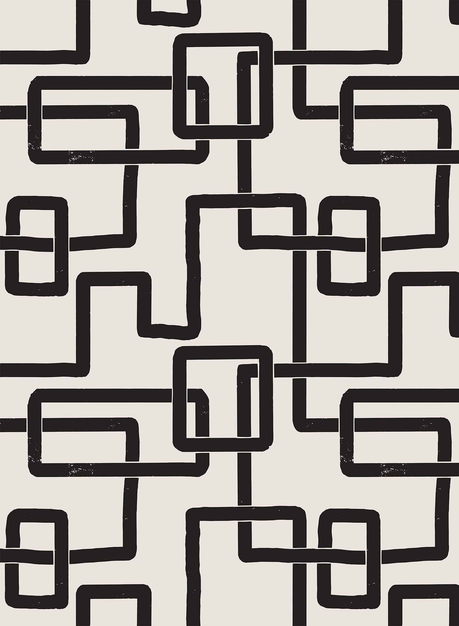 Imbroglio is a minimalist wallpaper by Opposite Wall of lines forming a path to resemble a maze.