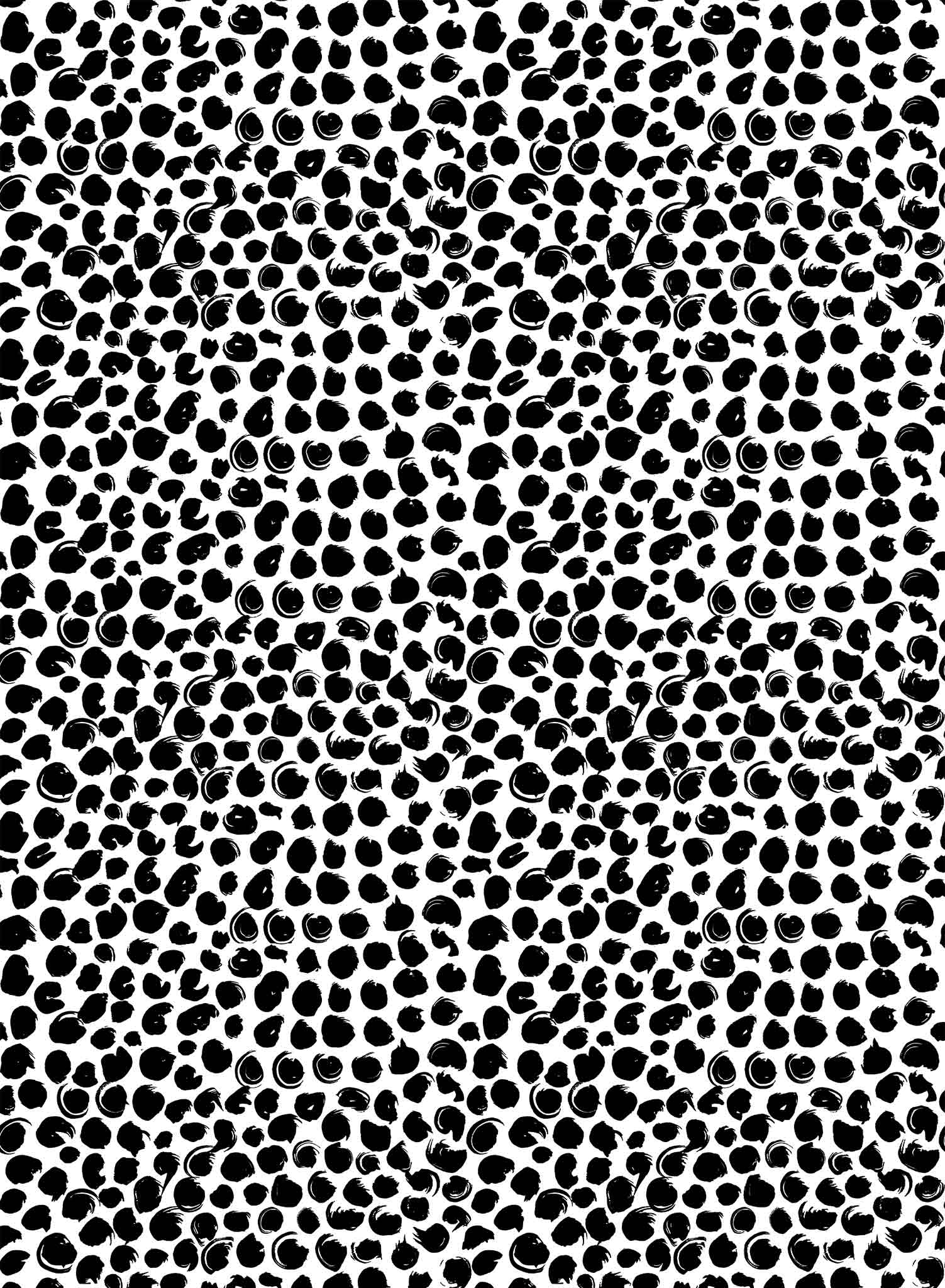 On the Dot is a minimalist wallpaper by Opposite Wall of imperfect dots of different sizes and looks.