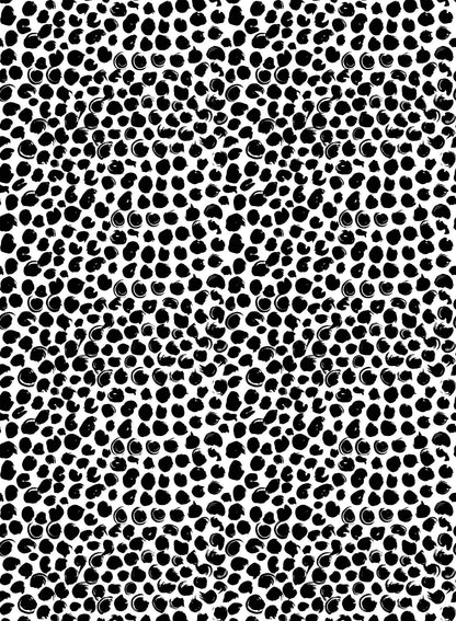 On the Dot is a minimalist wallpaper by Opposite Wall of imperfect dots of different sizes and looks.