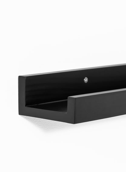 Black Pine Wood Wall Shelf, 35 in | 89 cm
