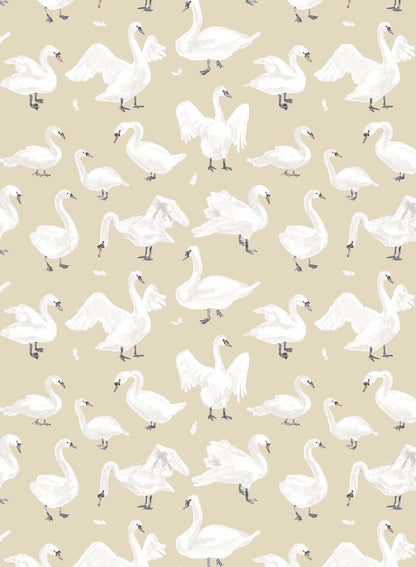 Mother Goose is a Minimalist wallpaper by Opposite Wall of gooses floating around.