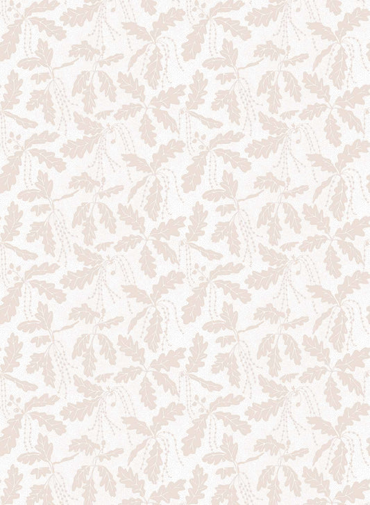 Oak Catkin is a minimalist wallpaper by Opposite Wall of leaves and catkins of oak trees.