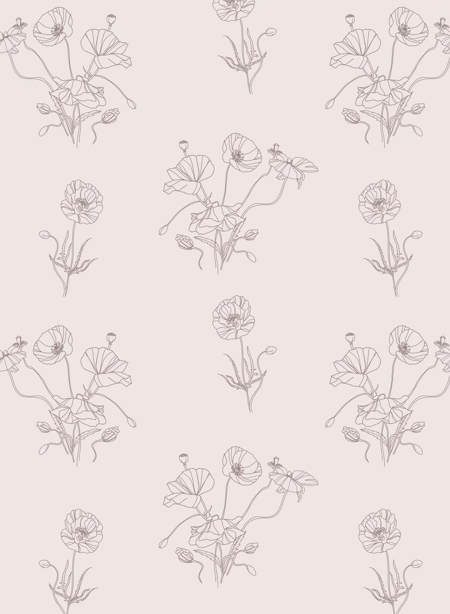 Springfield is a Minimalist wallpaper by Opposite Wall of poppies flowers.