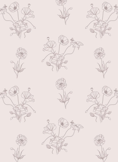 Springfield is a Minimalist wallpaper by Opposite Wall of poppies flowers.