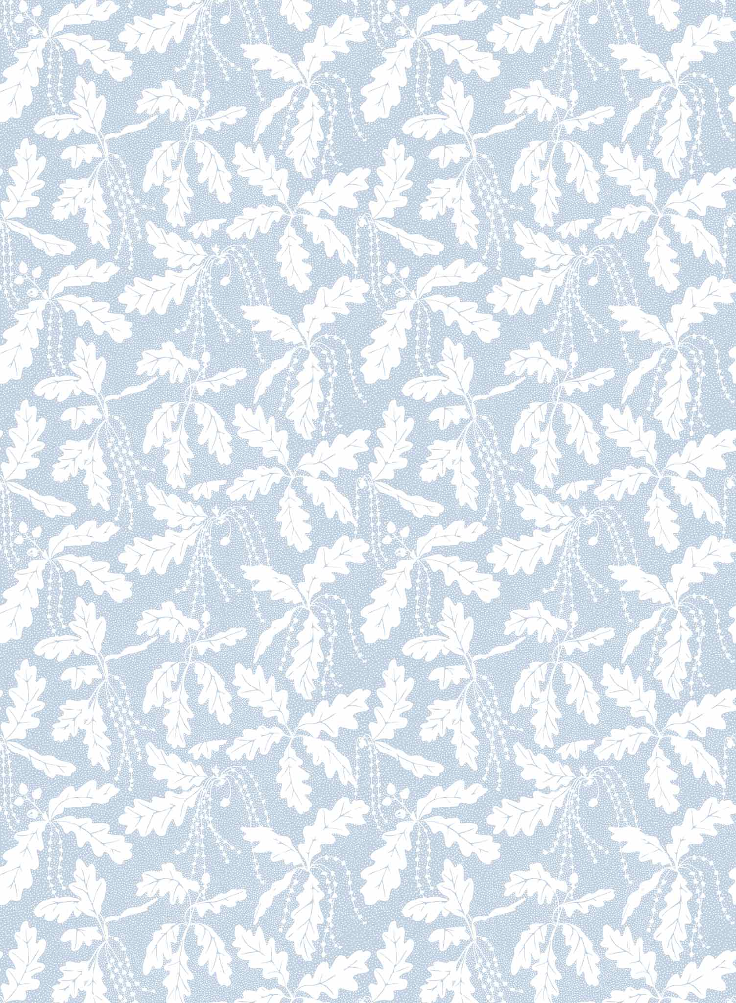 Oak Catkin is a minimalist wallpaper by Opposite Wall of leaves and catkins of oak trees.