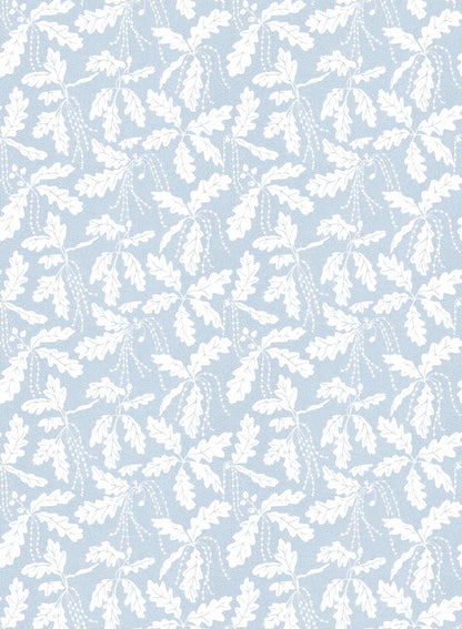 Oak Catkin is a minimalist wallpaper by Opposite Wall of leaves and catkins of oak trees.