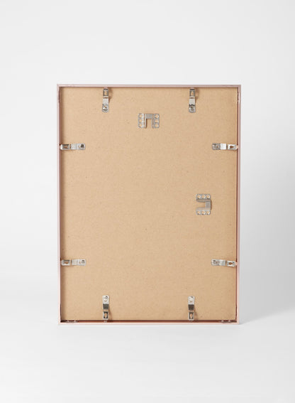 Scandinavian rose gold aluminum metal frame by Opposite Wall - Back of the frame and metal fasteners