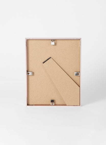 Scandinavian rose gold aluminum metal frame by Opposite Wall - Back of the frame and metal fasteners