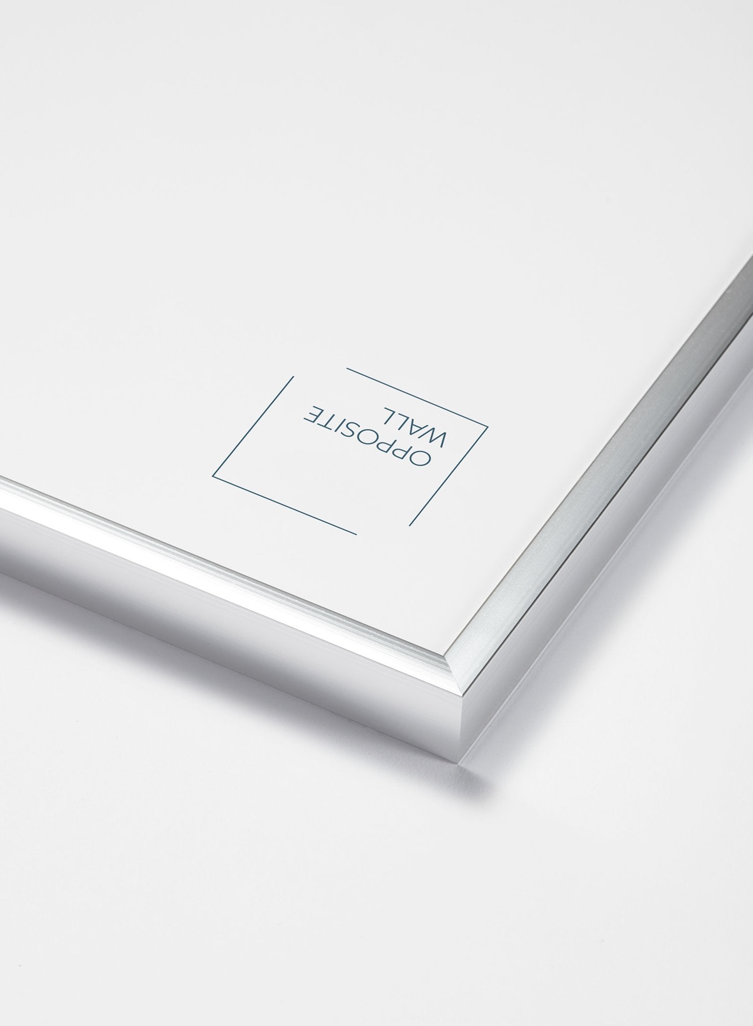 Scandinavian silver aluminum metal frame by Opposite Wall - Corner of the frame - Size 8x10 inches