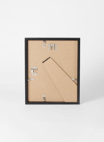 Scandinavian black oak frame by Opposite Wall - Back of the frame and metal fasteners