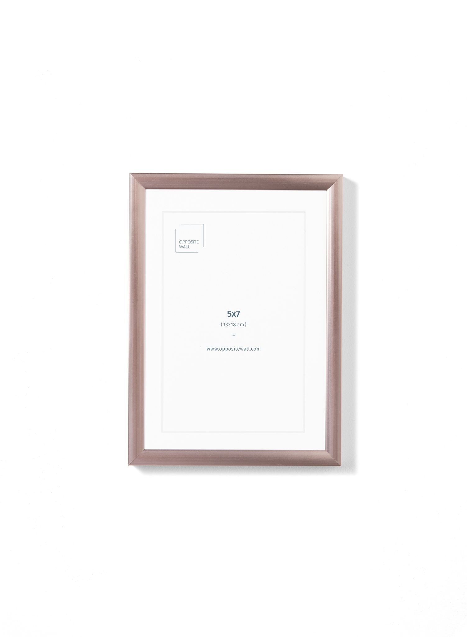 Scandinavian rose gold aluminum metal frame by Opposite Wall - Front of the frame - Size 5x7