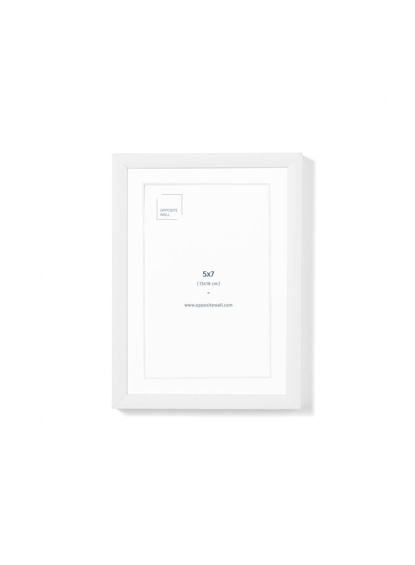 Scandinavian white aluminum metal frame by Opposite Wall - Front of the frame - Size 5x7 inches