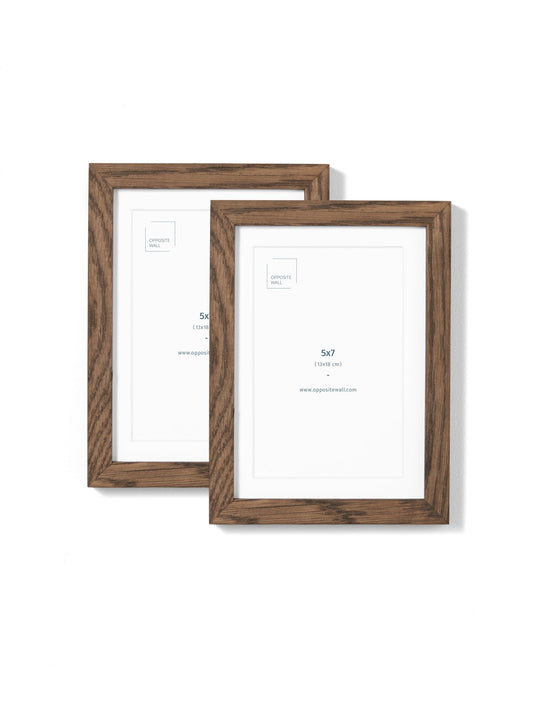 Scandinavian dark oak frame duo by Opposite Wall - Front of the frame - Size 5x7