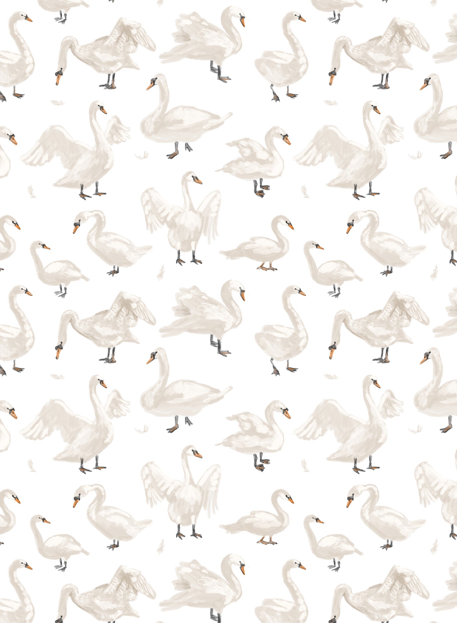 Mother Goose is a Minimalist wallpaper by Opposite Wall of gooses floating around.