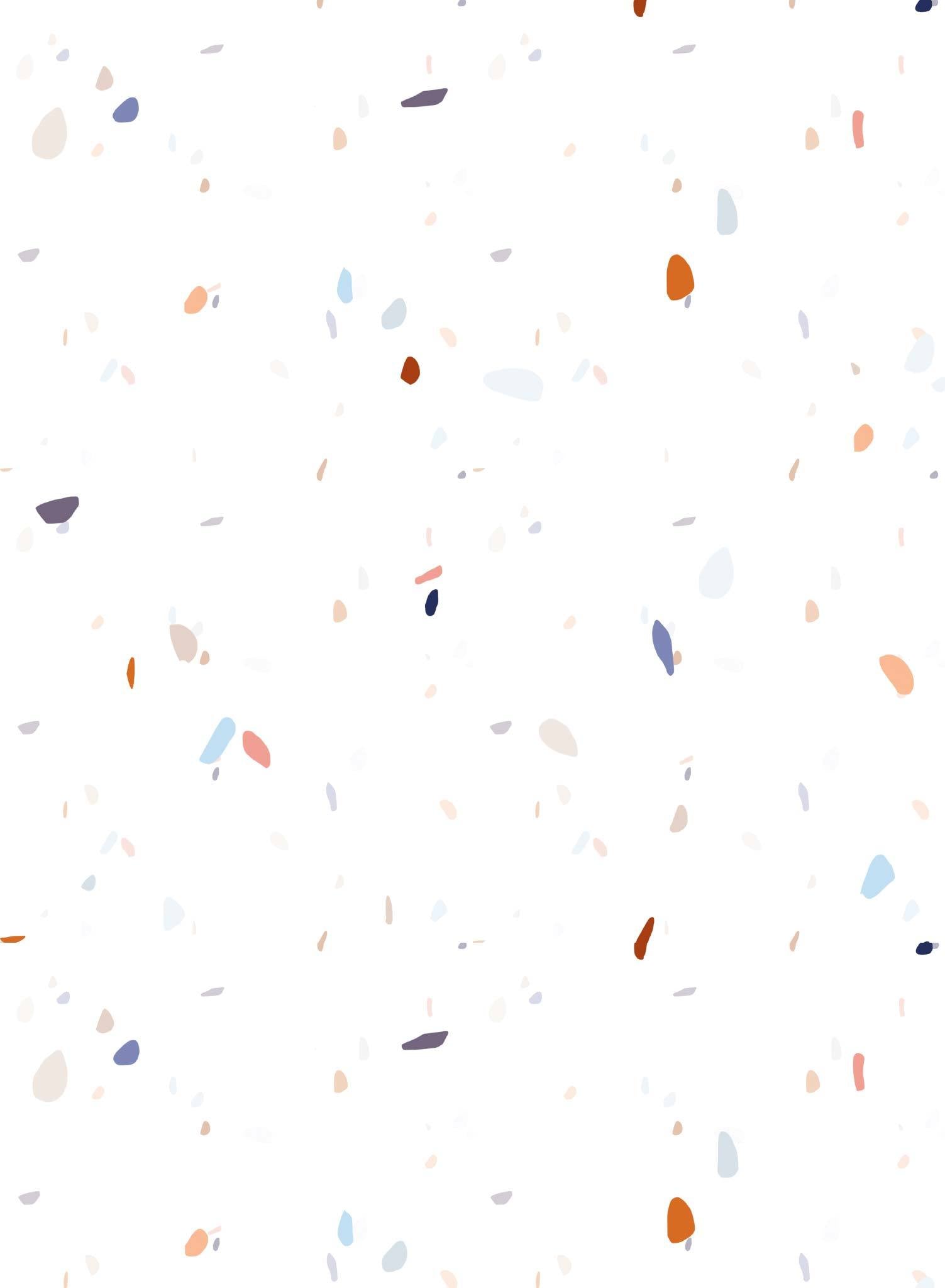 Confetti is a minimalist wallpaper by Opposite Wall of colourful confetti floating around.