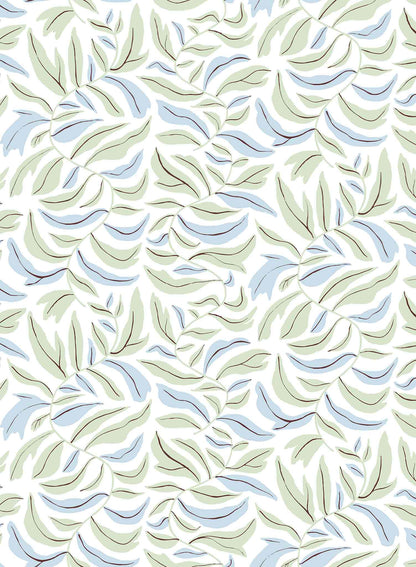 Spring Garland is a minimalist wallpaper by Opposite Wall of squiggly branches with leaves.