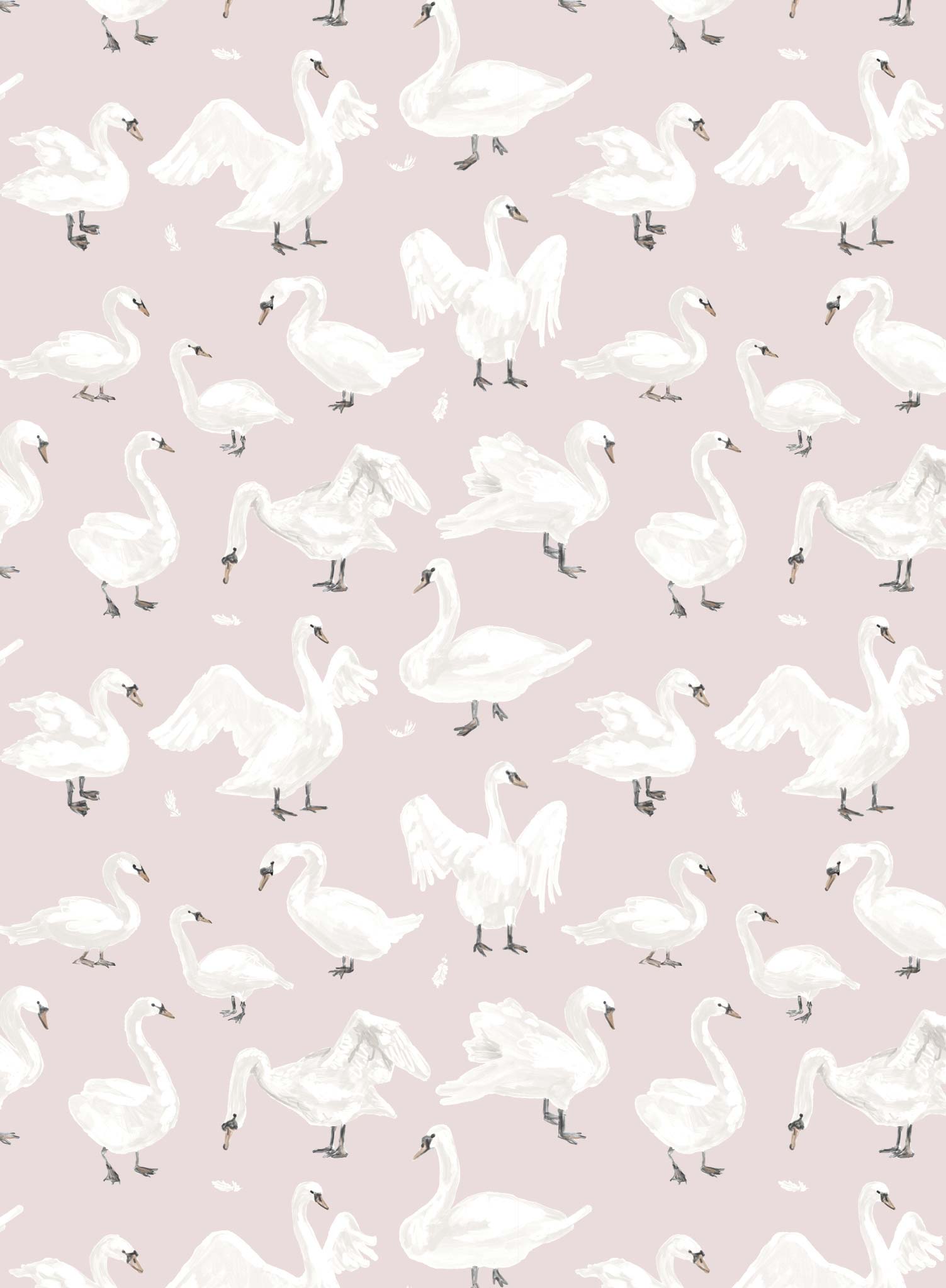 Mother Goose is a Minimalist wallpaper by Opposite Wall of gooses floating around.