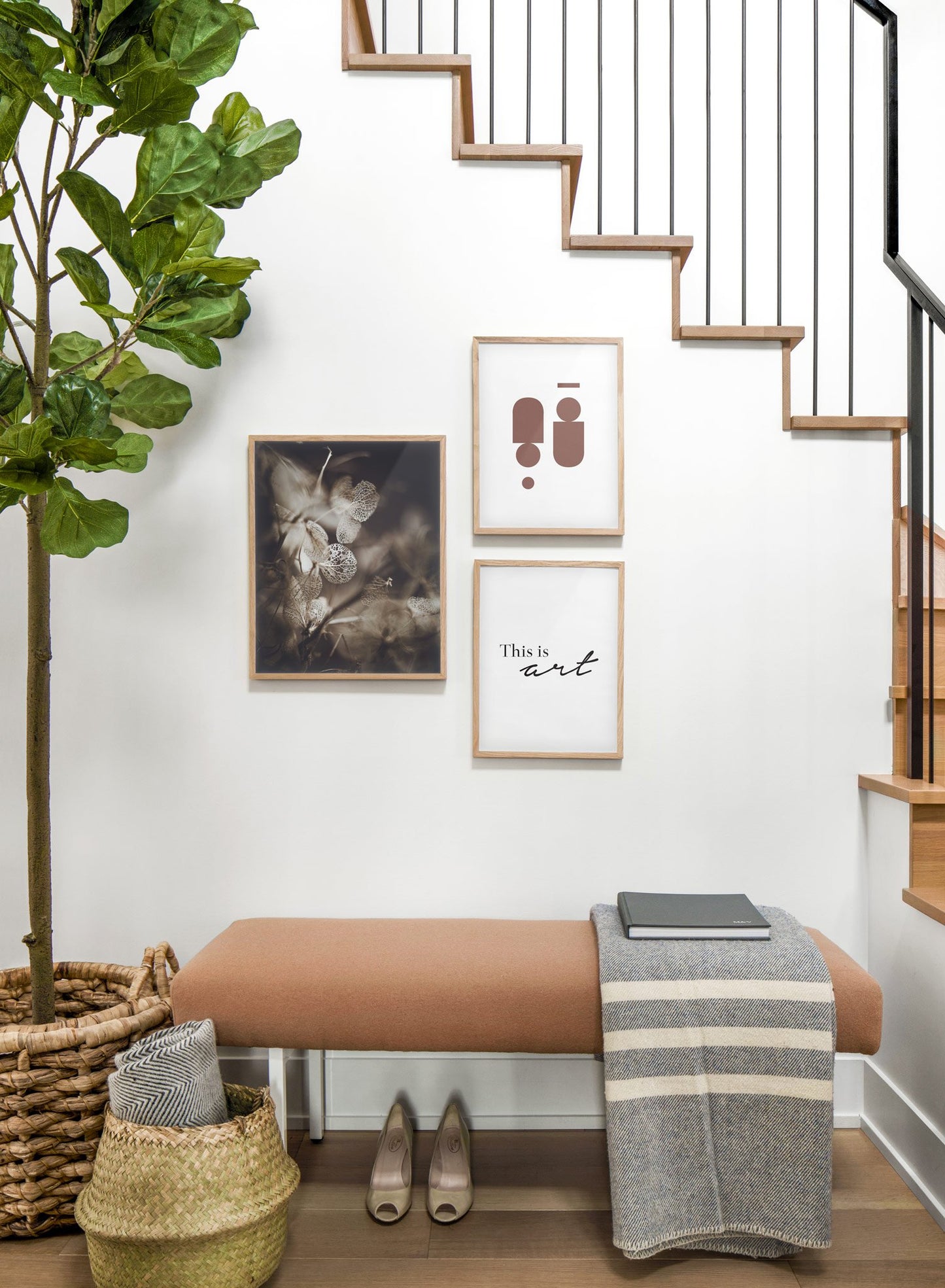 Hydrangea detail modern minimalist photography poster by Opposite Wall - Hallway with staircase