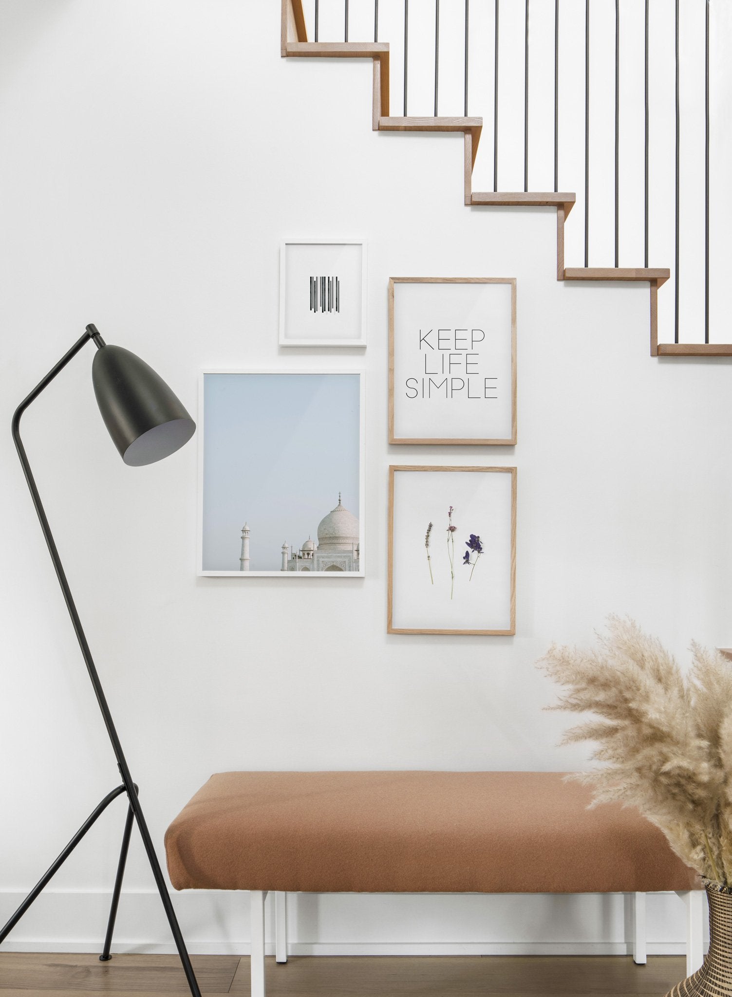 Taj Mahal - Indian modern minimalist photography poster by Opposite Wall - Hallway with gallery wall quadruple