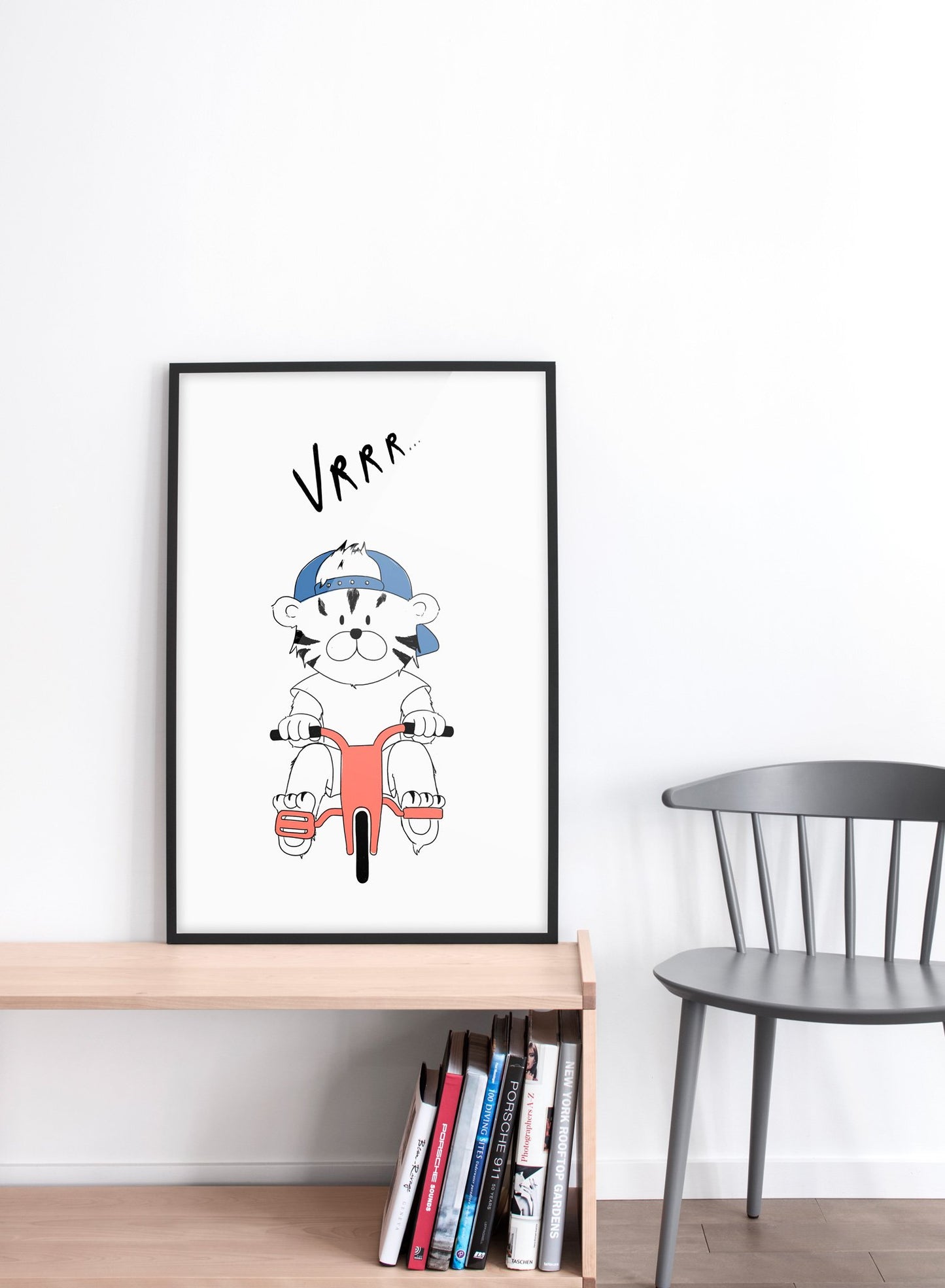 Modern minimalist poster by Opposite Wall with an illustration of a tigre - kids collection