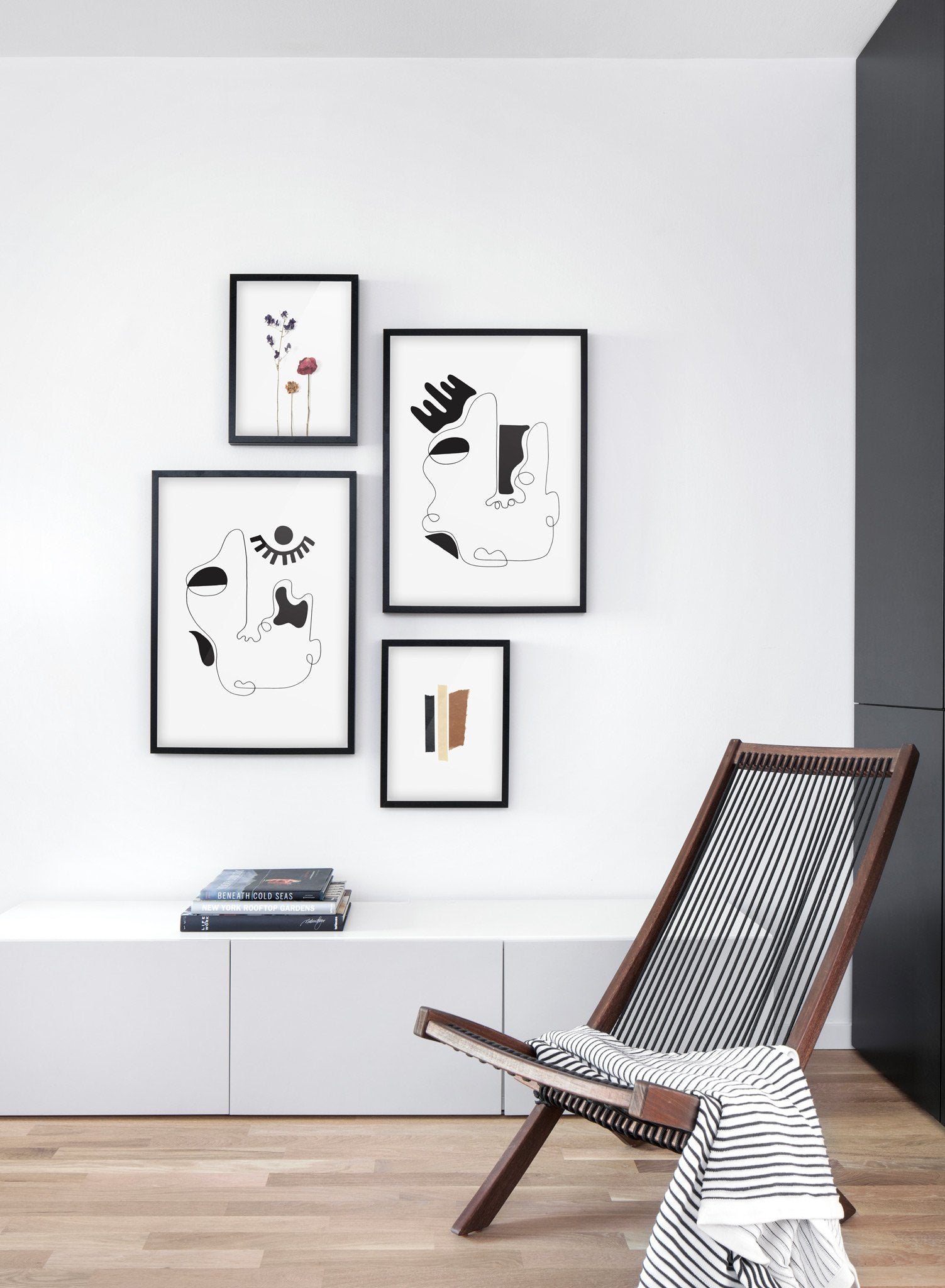 Scandinavian poster by Opposite Wall with abstract line art illustration - Gallery Wall - Living room