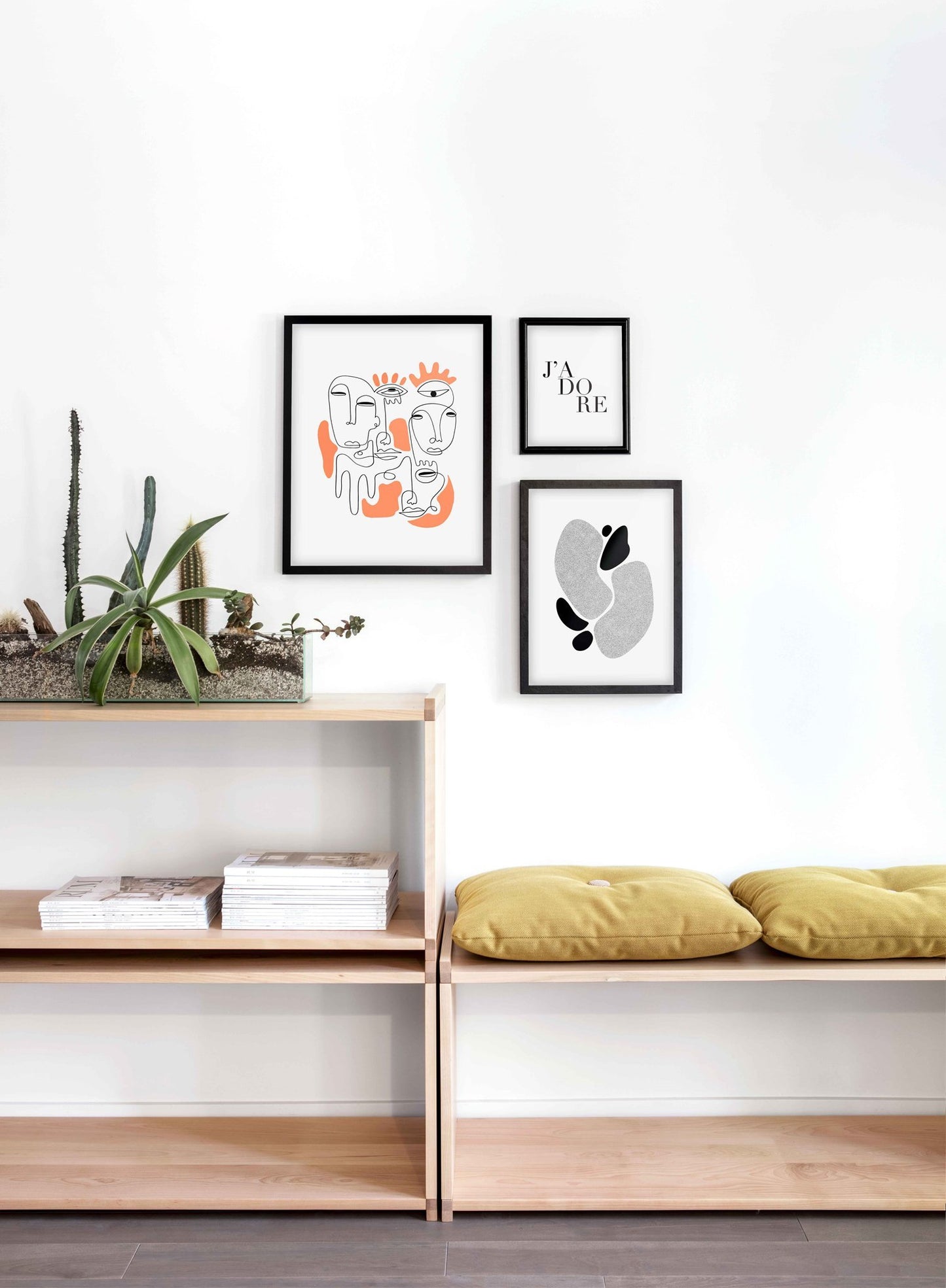 Scandinavian poster by Opposite Wall with abstract line art illustration Eye See You - Trio - Entryway