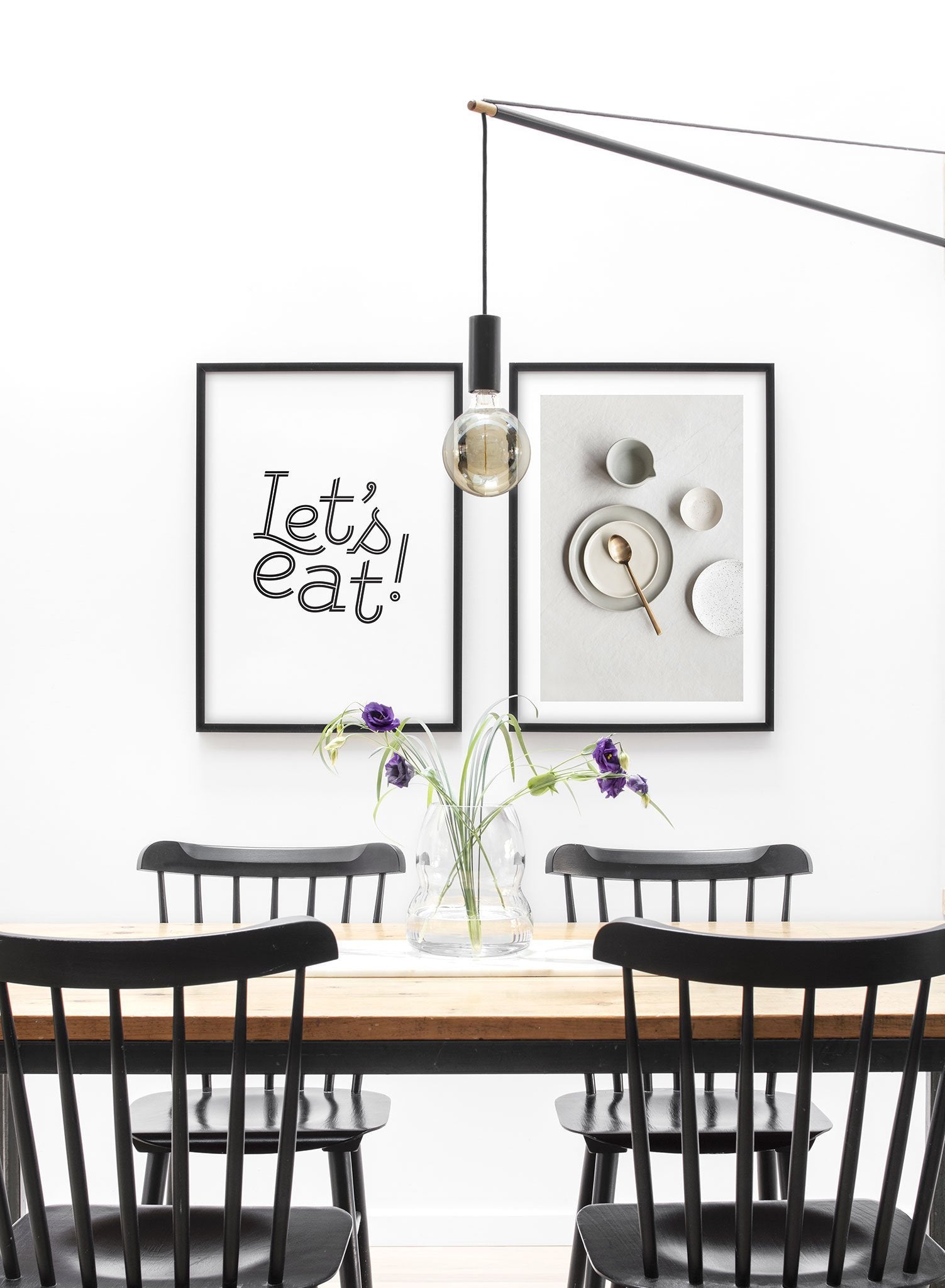 Modern minimalist poster by Opposite Wall with Expecting food photography - duo - dining room