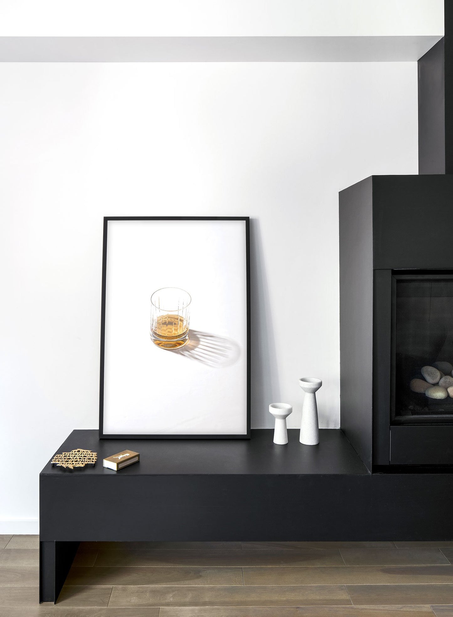 Modern minimalist poster by Opposite Wall of scotch whisky drink photography - living room lifestyle