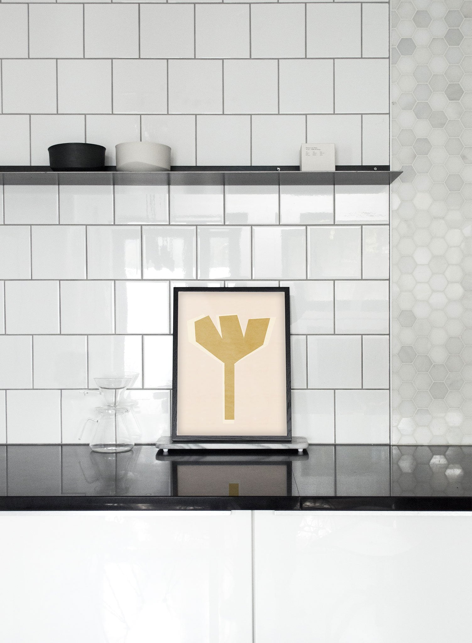 Modern minimalist poster by Opposite Wall with abstract design of Fork by Toffie Affichiste