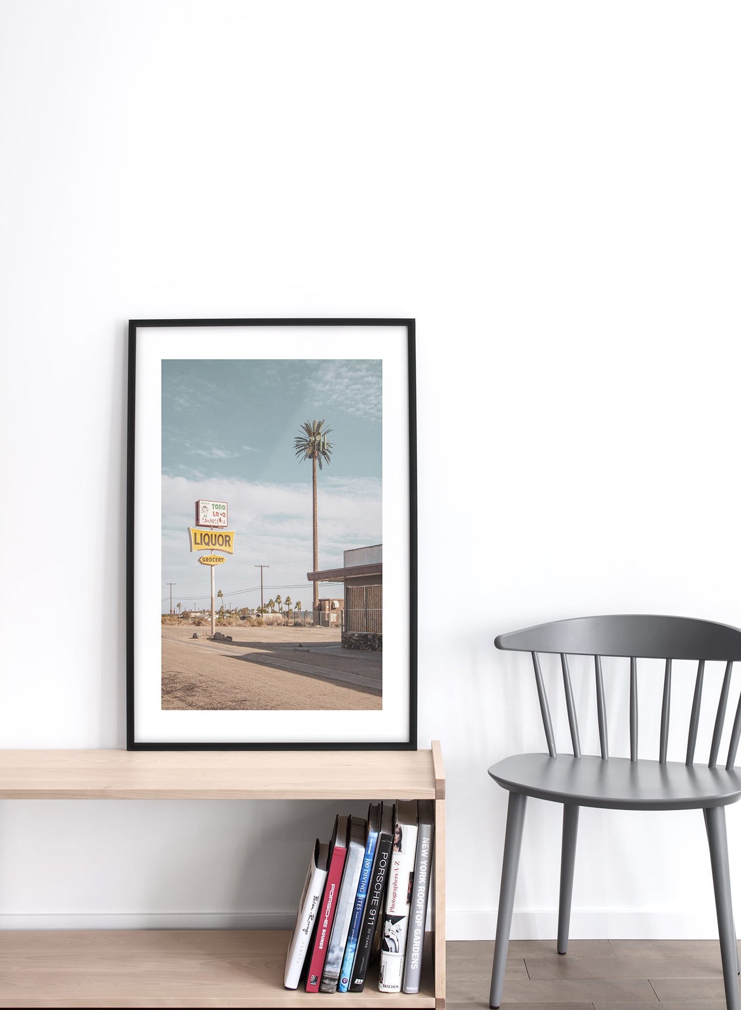 Modern minimalist photography poster by Opposite Wall with picture of road sign - Lifestyle - Living Room