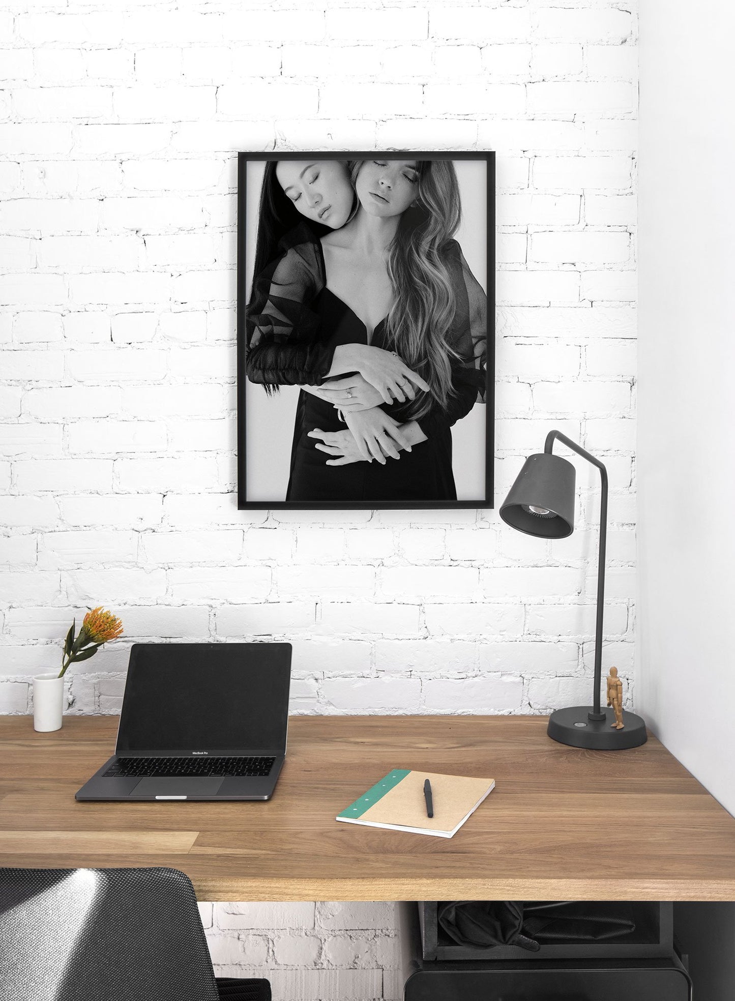 Black and white fashion photography poster by Opposite Wall with women embracing - Lifestyle - Office Desk