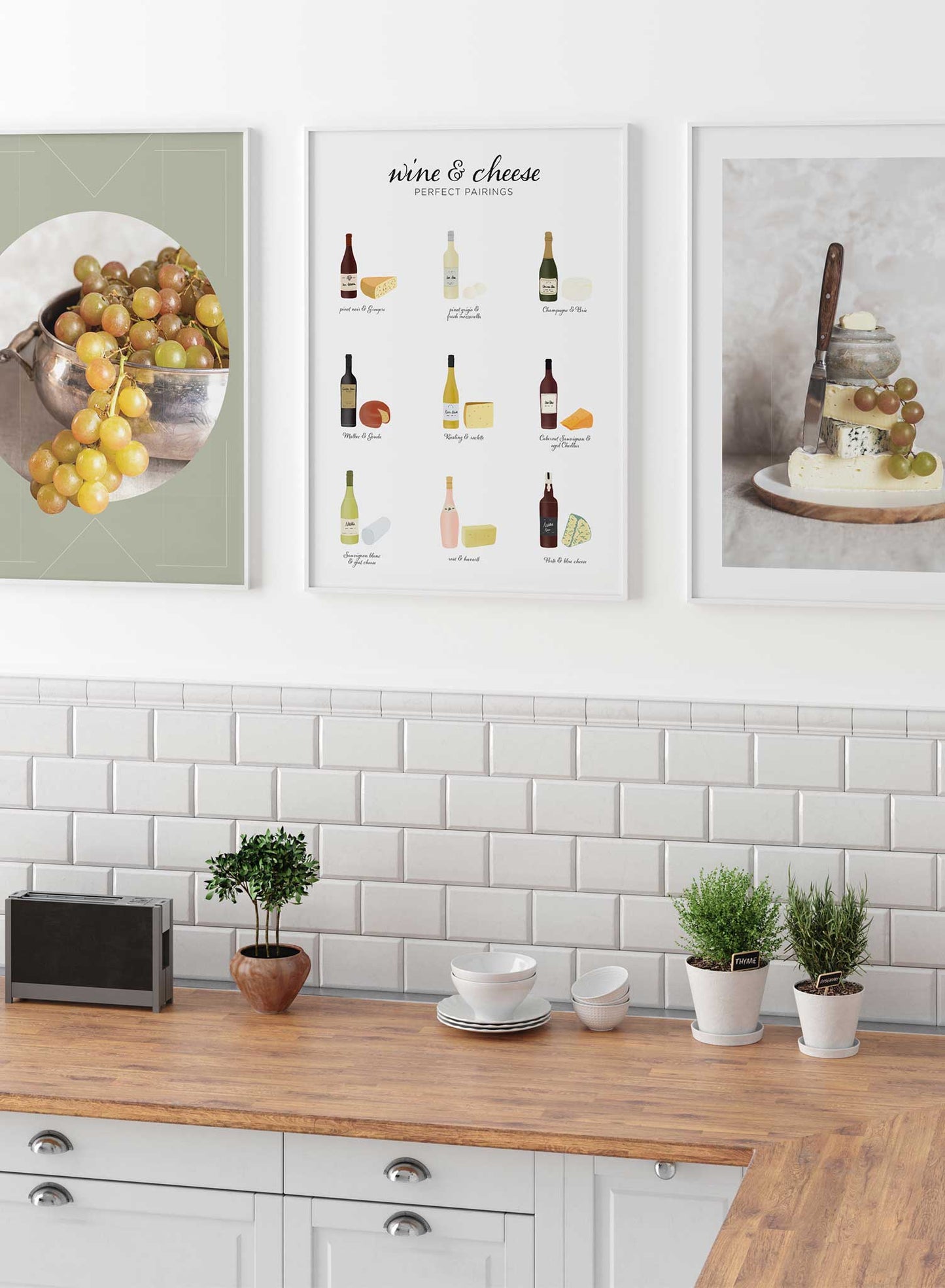 Wine & Cheese Pairings is an illustrated wine and cheese poster guide by Opposite Wall.