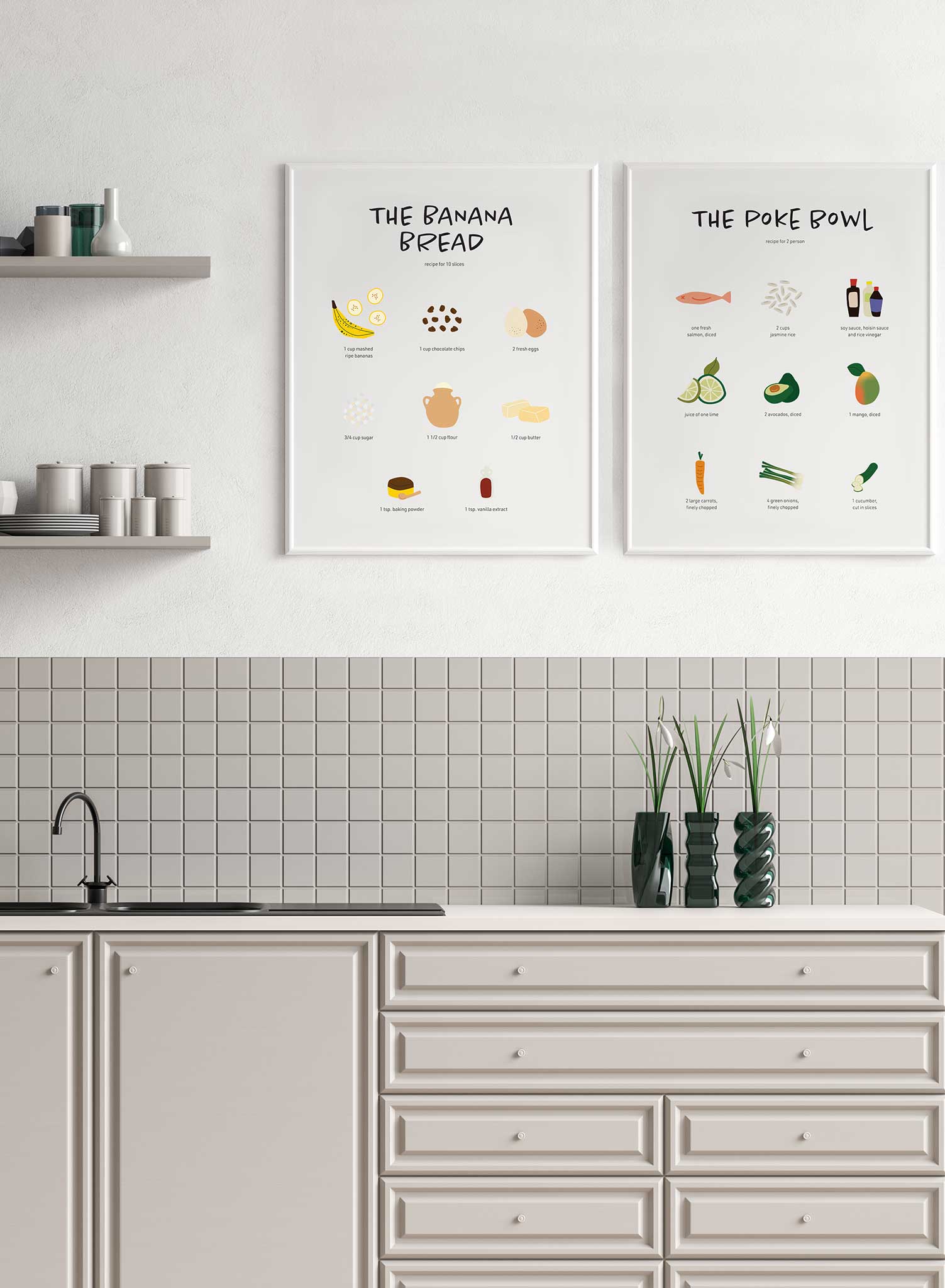 The Banana Bread Recipe is an illustrated recipe poster by Opposite Wall.