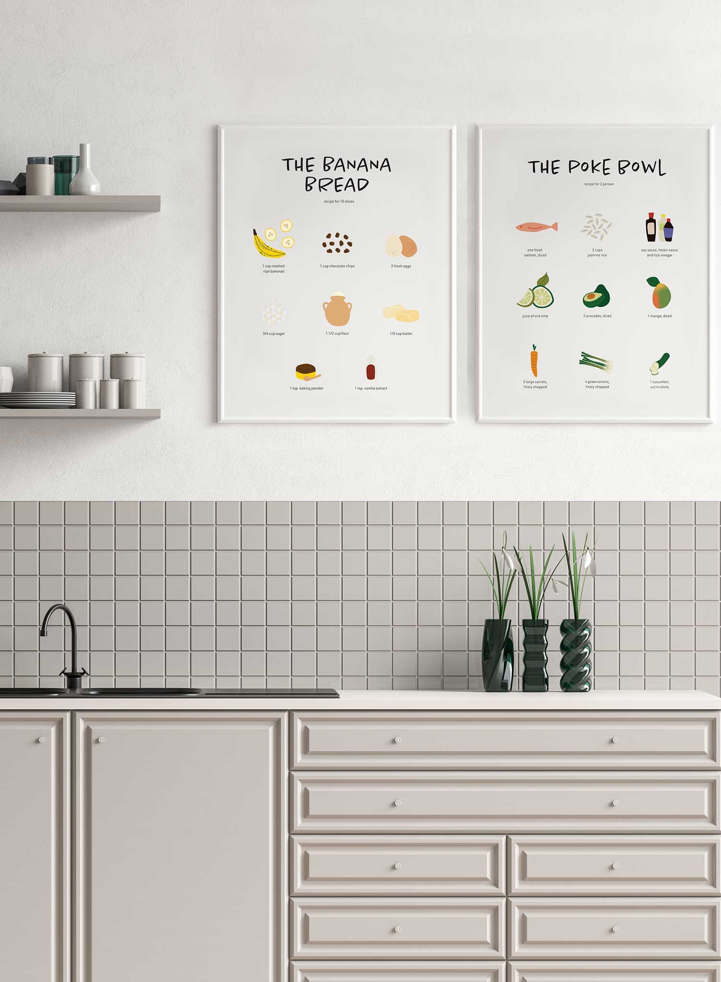 Poke Bowl Recipe is an illustrated recipe poster by Opposite Wall.