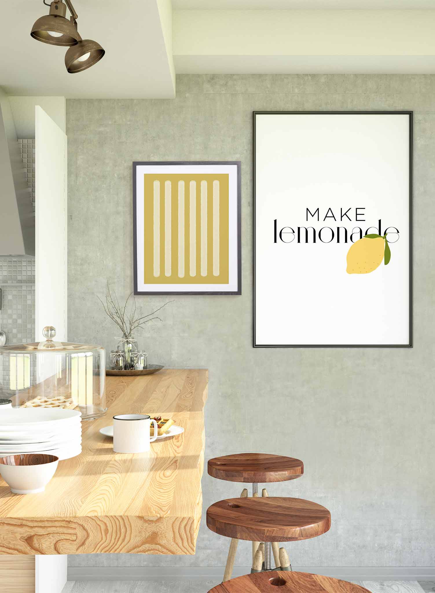 Lemonade is an inspirational typography and lemon illustration poster by Opposite Wall.