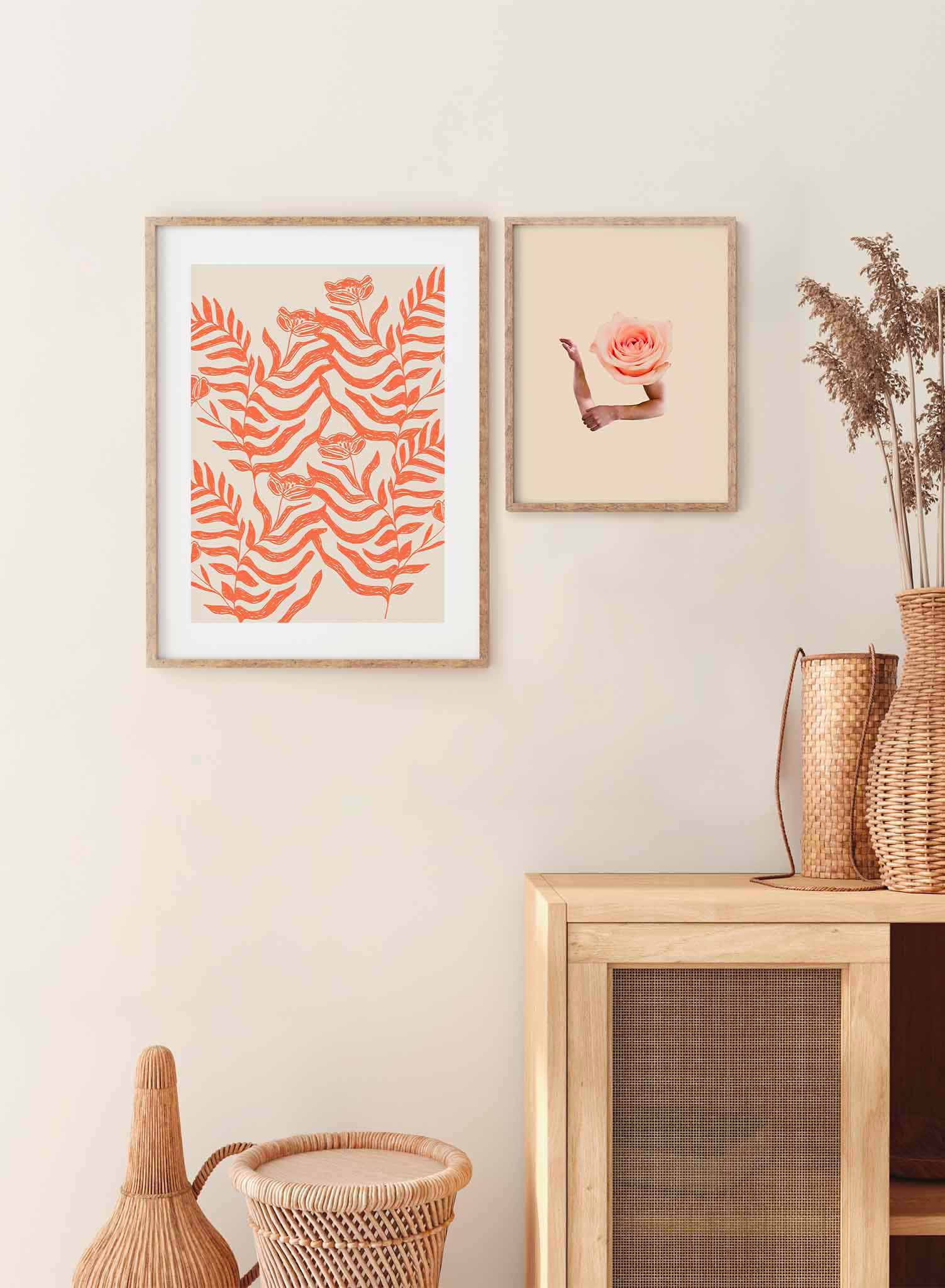 Floral Reef is a vector illustration of a bush of bright orange flowers by Opposite Wall.