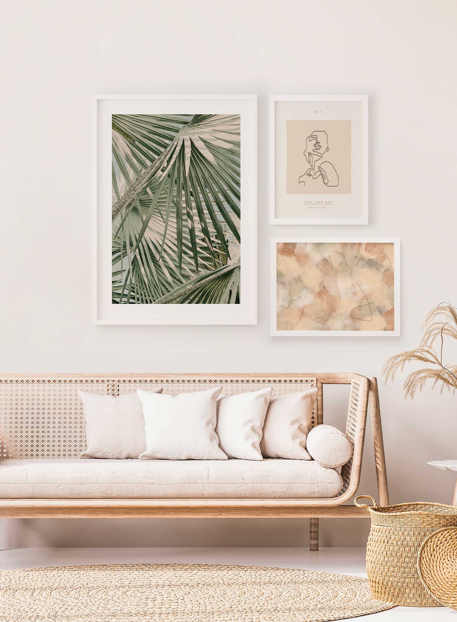 Through the Bush is a minimalist photography of a close-up view of leaves of a palm tree under a bright sun by Opposite Wall.