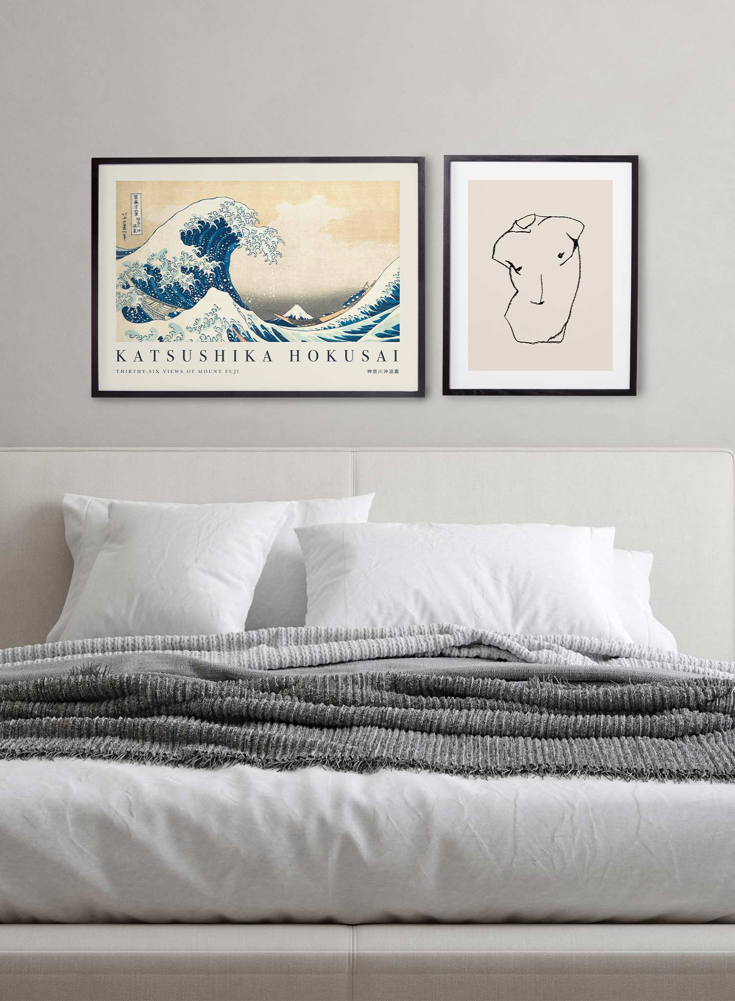 The Great Wave off Kanagawa is a minimalsit artwork by Opposite Wall of Hokusai Katsushika's The Great Wave off Kanagawa.