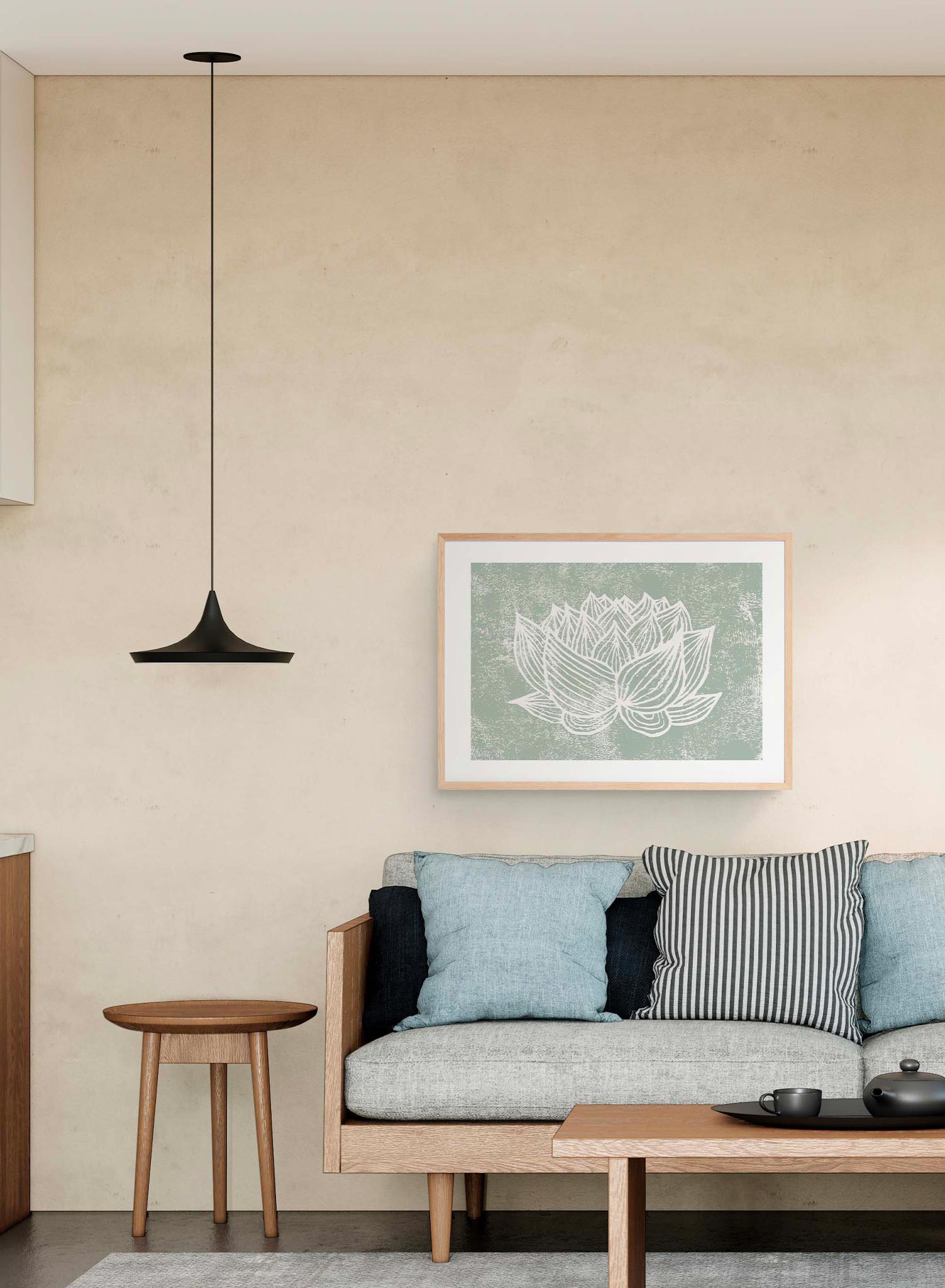 Lotus is a minimalist illustration by Opposite Wall of a huge lotus flower resembling a centerpiece.