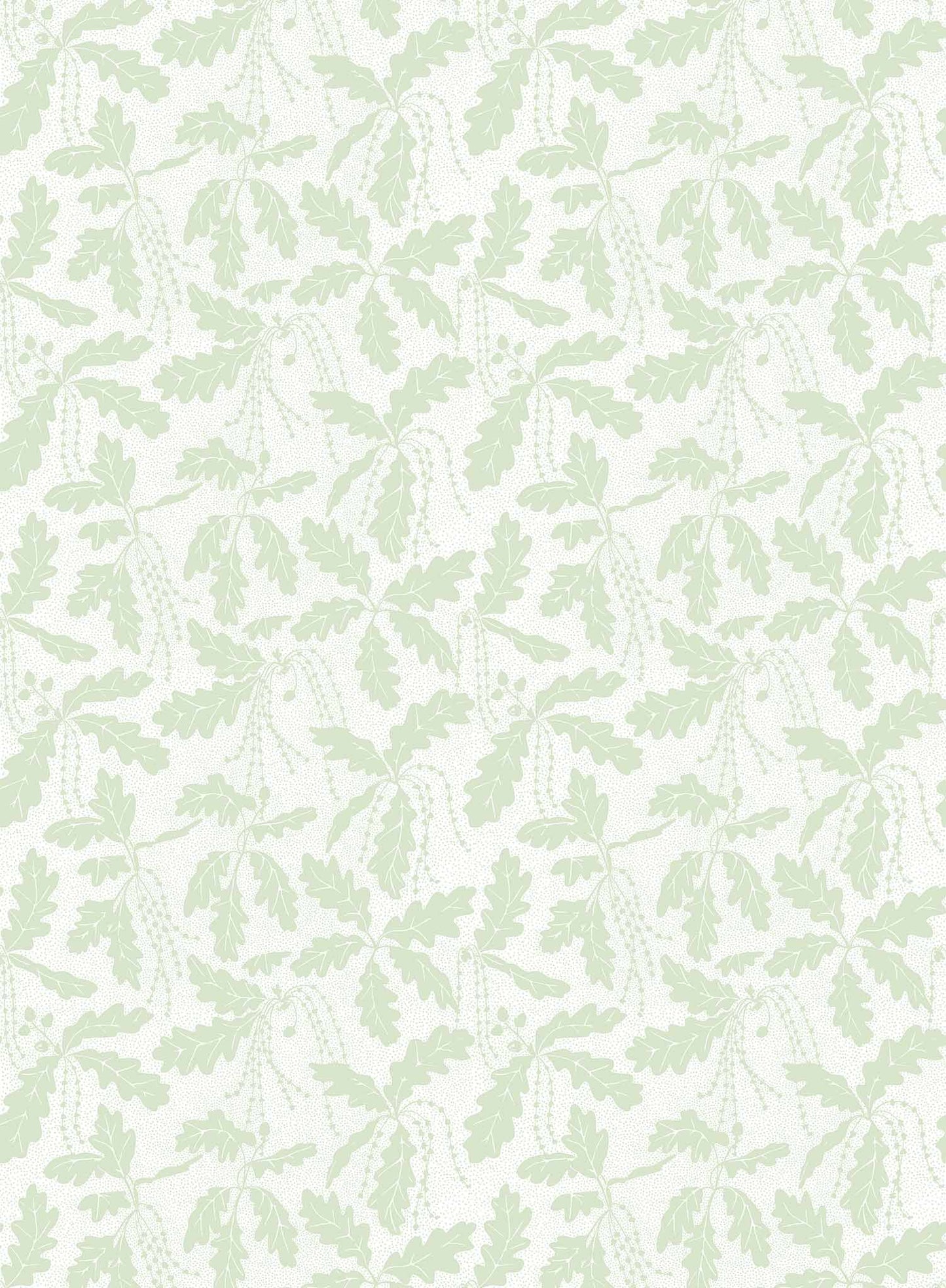 Oak Catkin is a minimalist wallpaper by Opposite Wall of leaves and catkins of oak trees.